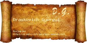 Draskovich Györgyi névjegykártya